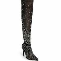 AZALEA WANG ROXY RHINESTONE THIGH HIGH STILETTO BOOT IN BLACK -Sewing Down South shop azalea wang roxy rhinestone thigh high stiletto boot in black black 3 3