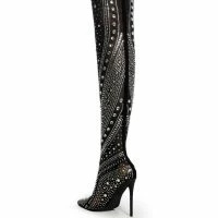 AZALEA WANG ROXY RHINESTONE THIGH HIGH STILETTO BOOT IN BLACK -Sewing Down South shop azalea wang roxy rhinestone thigh high stiletto boot in black black 4 4