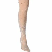 AZALEA WANG ROXY RHINESTONE THIGH HIGH STILETTO BOOT IN NUDE -Sewing Down South shop azalea wang roxy rhinestone thigh high stiletto boot in nude nude 3 3