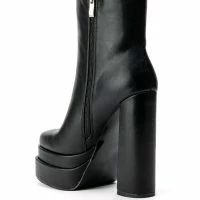 AZALEA WANG RUN AWAY CHUNKY BOOTIE IN BLACK -Sewing Down South shop azalea wang run away chunky bootie in black black 4 4 c1