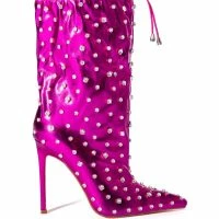 AZALEA WANG RUN THIS TOWN EMBELLISHED METALLIC BOOTIE IN FUCHSIA -Sewing Down South shop azalea wang run this town embellished metallic bootie in fuchsia fuchsia 3 3