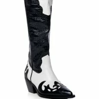 AZALEA WANG SALLY WESTERN BOOTIE IN BLACK WHITE -Sewing Down South shop azalea wang sally western bootie in black white black white 3 3