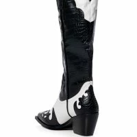 AZALEA WANG SALLY WESTERN BOOTIE IN BLACK WHITE -Sewing Down South shop azalea wang sally western bootie in black white black white 4 4