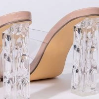 AZALEA WANG SATURDAY NIGHT MOOD CHUNKY SANDAL IN NUDE -Sewing Down South shop azalea wang saturday night mood chunky sandal in nude nude 7 7