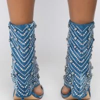 AZALEA WANG SAY IT LIKE YOU MEAN IT STILETTO SANDAL IN DENIM -Sewing Down South shop azalea wang say it like you mean it stiletto sandal in denim denim 4 4