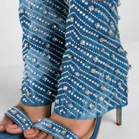 AZALEA WANG SAY IT LIKE YOU MEAN IT STILETTO SANDAL IN DENIM -Sewing Down South shop azalea wang say it like you mean it stiletto sandal in denim denim 5 5
