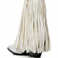 AZALEA WANG SCARLETT CHUNKY WESTERN FRINGE BOOTIE IN WHITE -Sewing Down South shop azalea wang scarlett chunky western fringe bootie in white white 4 4