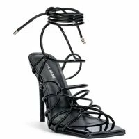 AZALEA WANG SEDUCTRESS STRAPPY PATENT SANDAL IN BLACK -Sewing Down South shop azalea wang seductress strappy patent sandal in black black 3 3
