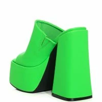 AZALEA WANG SHEBA CHUNKY MULE IN GREEN -Sewing Down South shop azalea wang sheba chunky mule in green green 4 4