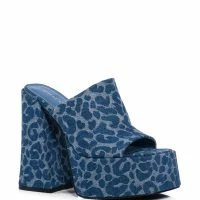AZALEA WANG SHEBA CHUNKY SANDAL IN DENIM -Sewing Down South shop azalea wang sheba chunky sandal in denim denim 3 3