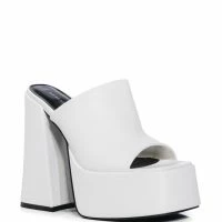 AZALEA WANG SHEBA CHUNKY SANDAL IN WHITE -Sewing Down South shop azalea wang sheba chunky sandal in white white 3 3