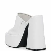 AZALEA WANG SHEBA CHUNKY SANDAL IN WHITE -Sewing Down South shop azalea wang sheba chunky sandal in white white 4 4