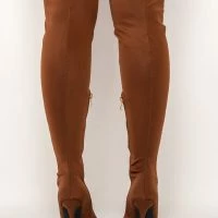 AZALEA WANG SHEER LUCK STILETTO BOOT IN BROWN -Sewing Down South shop azalea wang sheer luck stiletto boot in brown brown 4 4