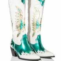 AZALEA WANG SHOW ME OFF COWBOY BOOT IN GREEN -Sewing Down South shop azalea wang show me off cowboy boot in green green 1 1