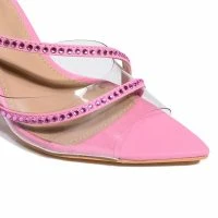 AZALEA WANG SITKA EMBELLISHED STILETTO SNADAL IN PINK -Sewing Down South shop azalea wang sitka embellished stiletto snadal in pink pink 5 5