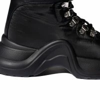 AZALEA WANG SKYLAR EDGY LACE UP BOOTIE IN BLACK -Sewing Down South shop azalea wang skylar edgy lace up bootie in black black 5 5