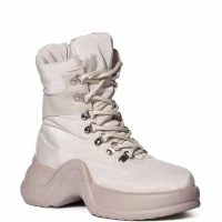 AZALEA WANG SKYLAR EDGY LACE UP BOOTIE IN SAND -Sewing Down South shop azalea wang skylar edgy lace up bootie in sand sand 3 3 c1 c1