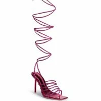 AZALEA WANG SLAY STATION LACE UP SANDAL IN FUCHSIA -Sewing Down South shop azalea wang slay station lace up sandal in fuchsia fuchsia 3 3