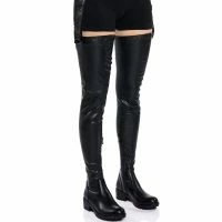 AZALEA WANG SMITTEN OVER YOU DETACHABLE BELT THIGH HIGH FLAT BOOT WITH 4 WAY STRETCH