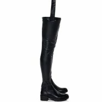 AZALEA WANG SMITTEN OVER YOU DETACHABLE BELT THIGH HIGH FLAT BOOT WITH 4 WAY STRETCH -Sewing Down South shop azalea wang smitten over you detachable belt thigh high flat boot with 4 way stretch black pu 2 2 c1
