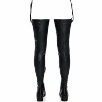 AZALEA WANG SMITTEN OVER YOU DETACHABLE BELT THIGH HIGH FLAT BOOT WITH 4 WAY STRETCH -Sewing Down South shop azalea wang smitten over you detachable belt thigh high flat boot with 4 way stretch black pu 4 4
