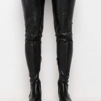 AZALEA WANG SMITTEN OVER YOU OVER THE KNEE FLAT BOOT WITH 4 WAY STRETCH -Sewing Down South shop azalea wang smitten over you over the knee flat boot black pu 3 3 c1