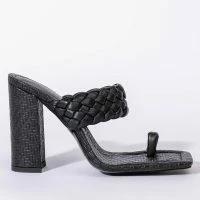 AZALEA WANG SOMETHING ABOUT YOU CHUNKY SANDAL IN BLACK -Sewing Down South shop azalea wang something about you chunky sandal in black black 3 3