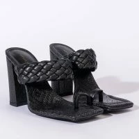 AZALEA WANG SOMETHING ABOUT YOU CHUNKY SANDAL IN BLACK -Sewing Down South shop azalea wang something about you chunky sandal in black black 4 4