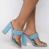 AZALEA WANG SOMETHING ABOUT YOU CHUNKY SANDAL IN BLUE