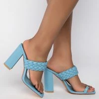 AZALEA WANG SOMETHING ABOUT YOU CHUNKY SANDAL IN BLUE