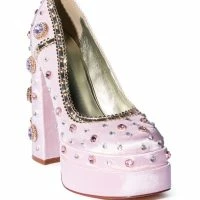 AZALEA WANG SOMETHING NEW SATIN PUMP IN PINK -Sewing Down South shop azalea wang something new satin pump in pink pink 3 3