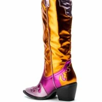 AZALEA WANG SPICE IT UP CHUNKY WESTERN BOOT IN MULTI -Sewing Down South shop azalea wang spice it up chunky western boot in multi multi 4 4