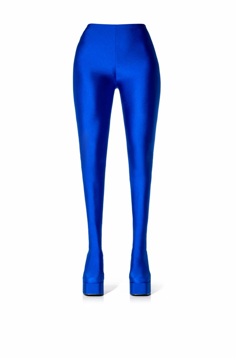 AZALEA WANG STAR STRETCH CHUNKY HEEL PANT BOOT IN BLUE 4 AZALEA WANG STAR STRETCH CHUNKY HEEL PANT BOOT IN BLUE - Image 4