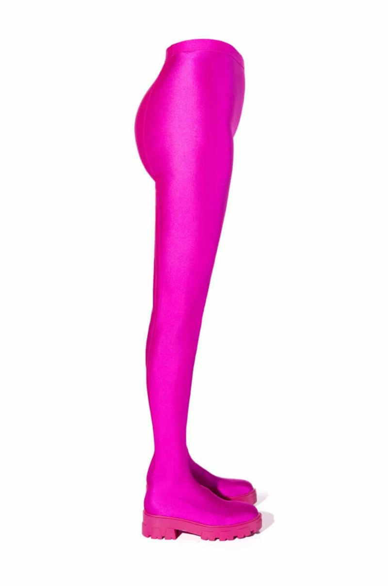 AZALEA WANG STAR STRETCH FLATFORM PANT BOOT IN FUCHSIA 5 AZALEA WANG STAR STRETCH FLATFORM PANT BOOT IN FUCHSIA - Image 5