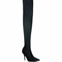 AZALEA WANG STAR STRETCH LOVE STRUCK ULTRA THIGH HIGH STILETTO BOOT IN BLACK -Sewing Down South shop azalea wang star stretch love struck ultra thigh high stiletto boot in black black 5 5 c1 c1 c1