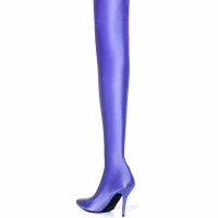 AZALEA WANG STAR STRETCH LOVE STRUCK ULTRA THIGH HIGH STILETTO BOOT IN PERIWINKLE -Sewing Down South shop azalea wang star stretch love struck ultra thigh high stiletto boot in periwinkle periwinkle 8 8