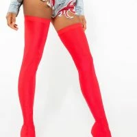 AZALEA WANG STAR STRETCH LOVE STRUCK ULTRA THIGH HIGH STILETTO BOOT IN RED -Sewing Down South shop azalea wang star stretch love struck ultra thigh high stiletto boot in red red 2 2
