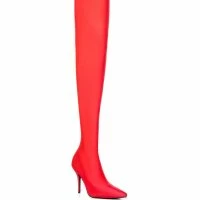 AZALEA WANG STAR STRETCH LOVE STRUCK ULTRA THIGH HIGH STILETTO BOOT IN RED -Sewing Down South shop azalea wang star stretch love struck ultra thigh high stiletto boot in red red 4 4