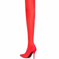 AZALEA WANG STAR STRETCH LOVE STRUCK ULTRA THIGH HIGH STILETTO BOOT IN RED -Sewing Down South shop azalea wang star stretch love struck ultra thigh high stiletto boot in red red 5 5