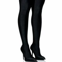 AZALEA WANG STAR STRETCH NEW LEVEL THIGH HIGH STILETTO BOOT IN BLACK