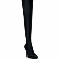 AZALEA WANG STAR STRETCH NEW LEVEL THIGH HIGH STILETTO BOOT IN BLACK -Sewing Down South shop azalea wang star stretch new level thigh high stiletto boot in black black 3 3