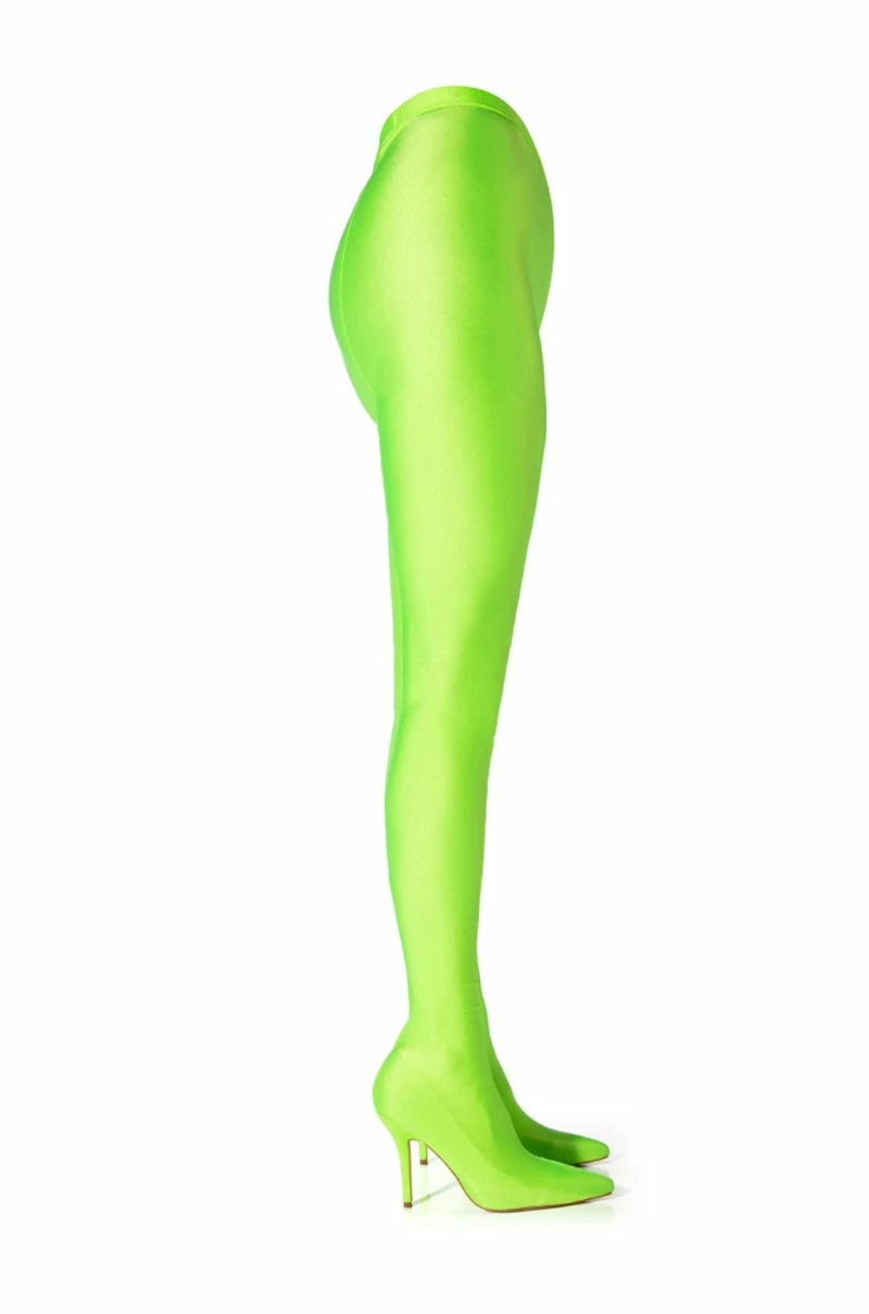 AZALEA WANG STAR STRETCH SEXY STILETTO PANT BOOT IN LIME 2 AZALEA WANG STAR STRETCH SEXY STILETTO PANT BOOT IN LIME - Image 2