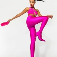 AZALEA WANG STAR STRETCH STILETTO PANT BOOT IN FUCHSIA