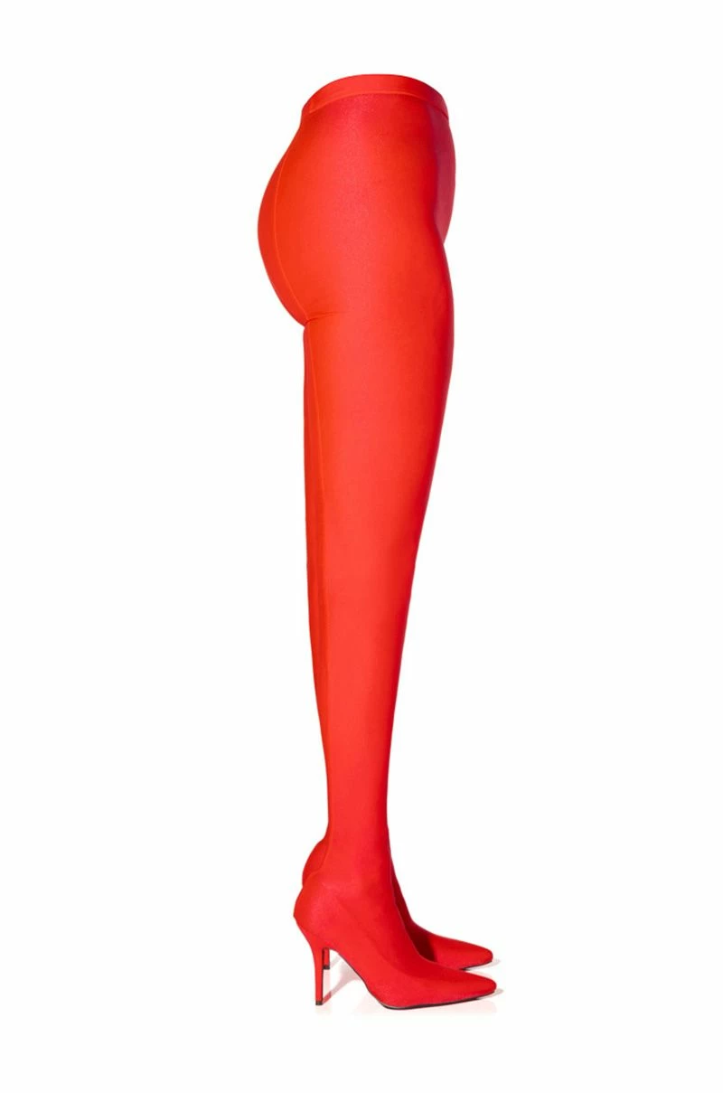 AZALEA WANG STAR STRETCH STILETTO PANT BOOT IN RED 7 AZALEA WANG STAR STRETCH STILETTO PANT BOOT IN RED - Image 7