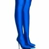 AZALEA WANG STAR STRETCH THIGH HIGH STILETTO BOOT IN BLUE