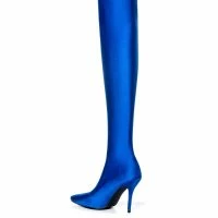 AZALEA WANG STAR STRETCH THIGH HIGH STILETTO BOOT IN BLUE -Sewing Down South shop azalea wang star stretch thigh high stiletto boot in blue blue 5 5