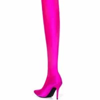 AZALEA WANG STAR STRETCH THIGH HIGH STILETTO BOOT IN FUCHSIA -Sewing Down South shop azalea wang star stretch thigh high stiletto boot in fuchsia fuchsia 8 8