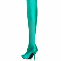 AZALEA WANG STAR STRETCH THIGH HIGH STILETTO BOOT IN GREEN -Sewing Down South shop azalea wang star stretch thigh high stiletto boot in green green 6 6