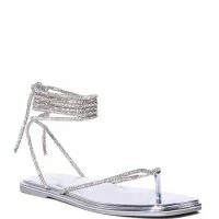 AZALEA WANG STARSTRUCK SILVER PU SANDAL -Sewing Down South shop azalea wang starstruck silver pu sandal silver 4 4