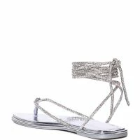 AZALEA WANG STARSTRUCK SILVER PU SANDAL -Sewing Down South shop azalea wang starstruck silver pu sandal silver 5 5